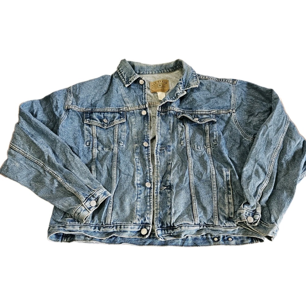 Vintage GAP Denim Jean Jacket 90s Distressed Grunge Fashion Men's XL